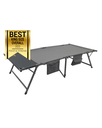 Titan Cot XP - Charcoal/Gray - Quarter front profile with Field and Stream award